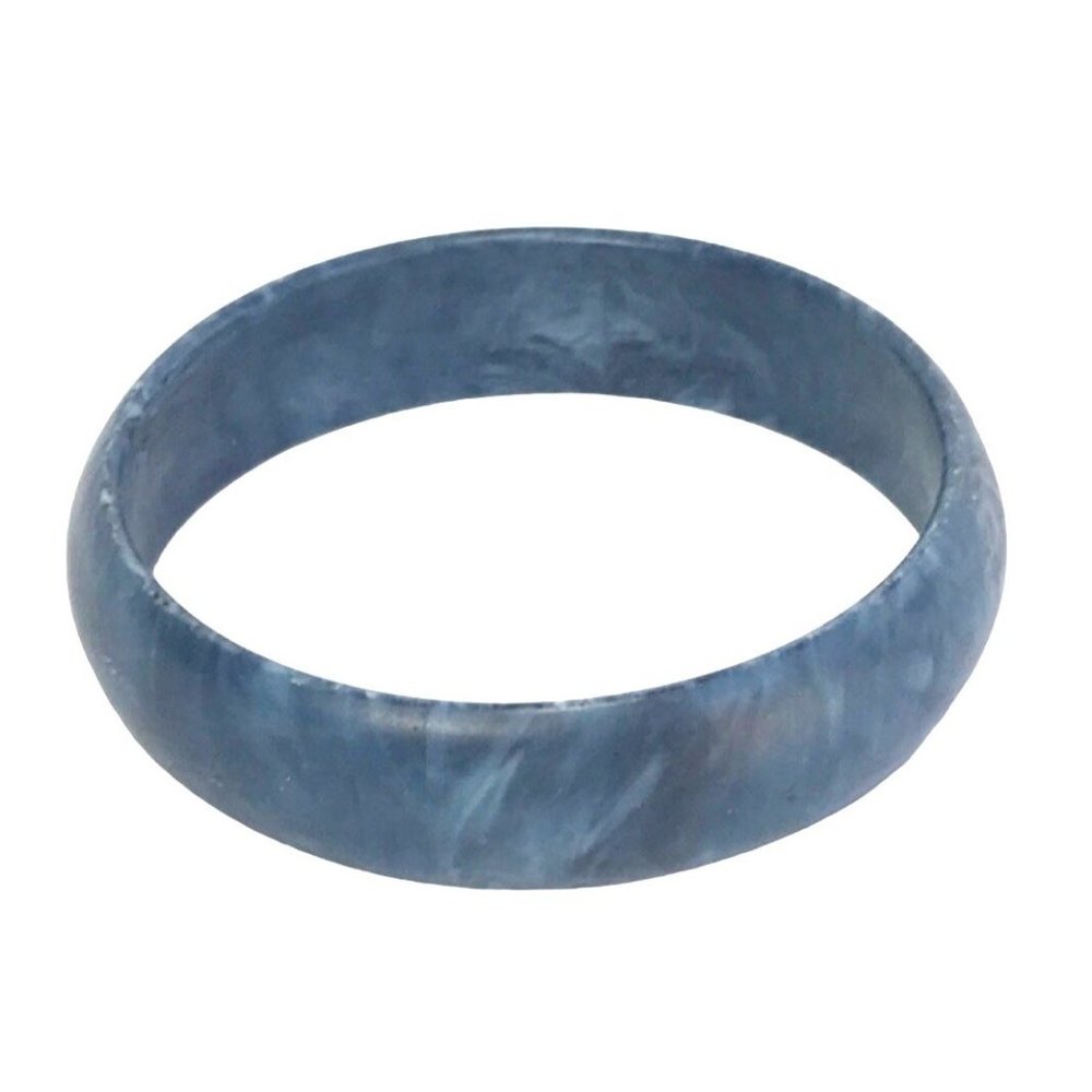 Vintage Marbled Lucite Bangle Bracelet in Slate Blue